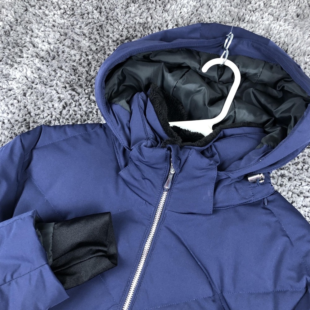 Descente Jacket Womens 6 Blue Down Puffer Hooded Heat Navi Ski Winter‎ Warm